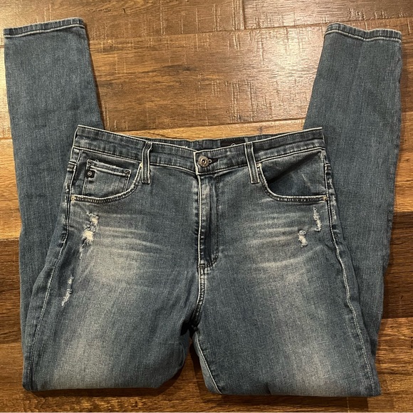 AG Adriano Goldschmied Farrah High Rise Skinny Ankle 28Wx30L Distressed Jeans - Picture 7 of 9